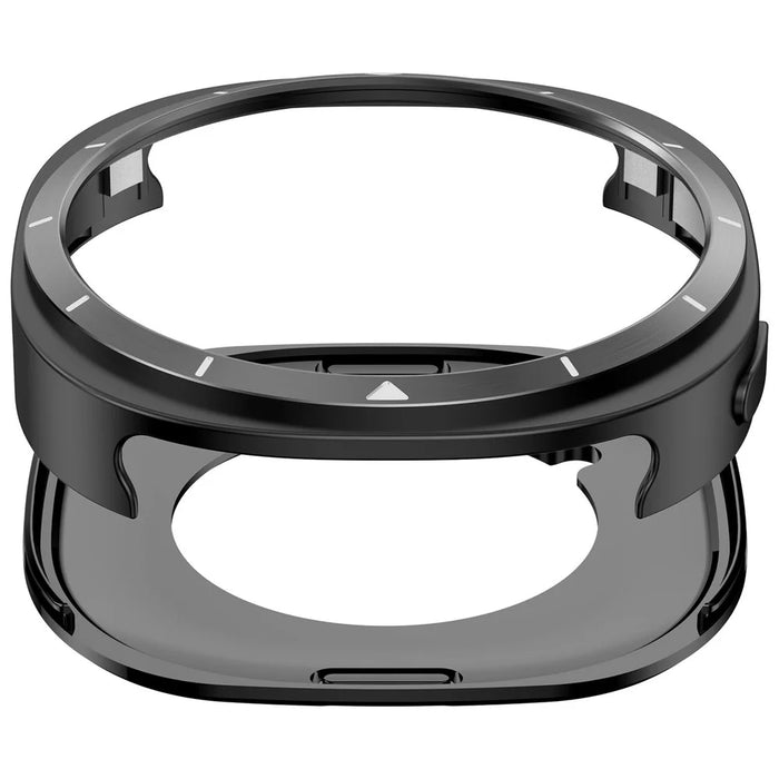 For Samsung Galaxy Watch8 44mm Metal Frame PC Protective Case Zinc Alloy Shell Cover with Scale Markings - Black  /  White - 5
