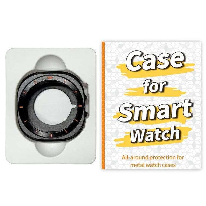 For Samsung Galaxy Watch8 44mm Metal Frame PC Protective Case Zinc Alloy Shell Cover with Scale Markings - Black  /  White - 7