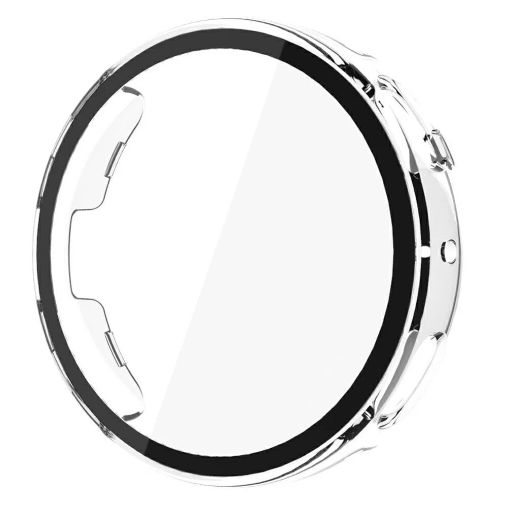 For Huami Amazfit Active Max Watch Case PC Frame Cover with Tempered Glass Screen Film - Transparent - 1