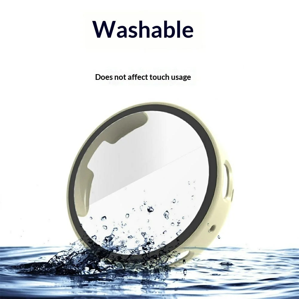 For Huami Amazfit Active Max Watch Case PC Frame Cover with Tempered Glass Screen Film - Transparent - 3
