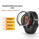 For Garmin Bounce 2 Case Hard PC Watch Protective Cover with Tempered Glass Film - Black - 2