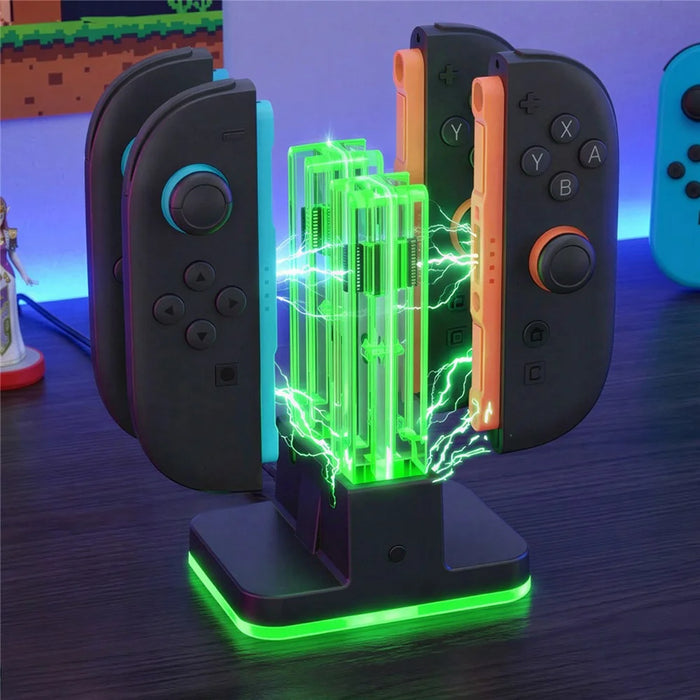 DOBE FOMIS ELECTRONICS TNS-5125 4 in 1 Charging Dock for Nintendo Switch 2 / Switch / OLED Joy-Con Controllers with RGB Light - 6