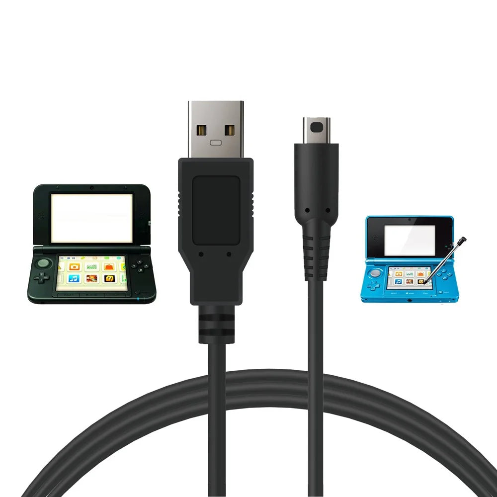 DOBE FOMIS ELECTRONICS TNS-51129 0.8m USB-A to Mini-USB Charging Cable for Nintendo 3DS XL / 3DS / 2DS - Black - 4