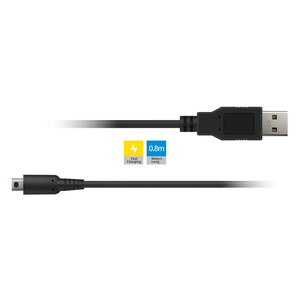 DOBE FOMIS ELECTRONICS TNS-51129 0.8m USB-A to Mini-USB Charging Cable for Nintendo 3DS XL / 3DS / 2DS - Black - 5