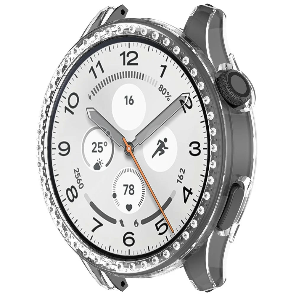 For Xiaomi Watch 5 Case Rhinestones Decor Clear PC Watch Frame Half Cover - Transparent - 2