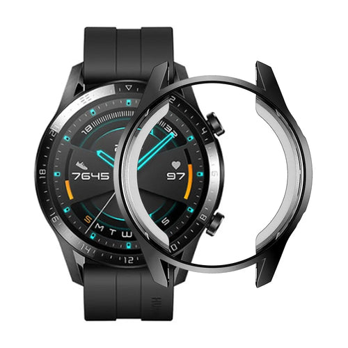 TPU Electroplate Full Coverage Watch Protective Frame Case for Huawei Watch GT 2 46mm - Black - 1