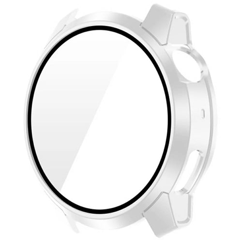 For Coros Pace 4 Watch Case PC Cover with Tempered Glass Screen Protector - White - 1