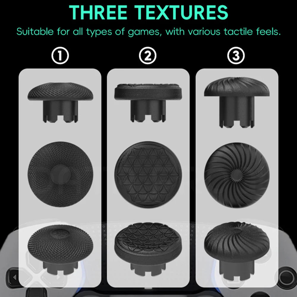 DATA FROG PS5EC8-BK-NUG 8Pcs/Set Thumbstick Caps for PS5 / PS4 / XBOX / Nintendo Switch Controller Gaming Accessories - Black - 2