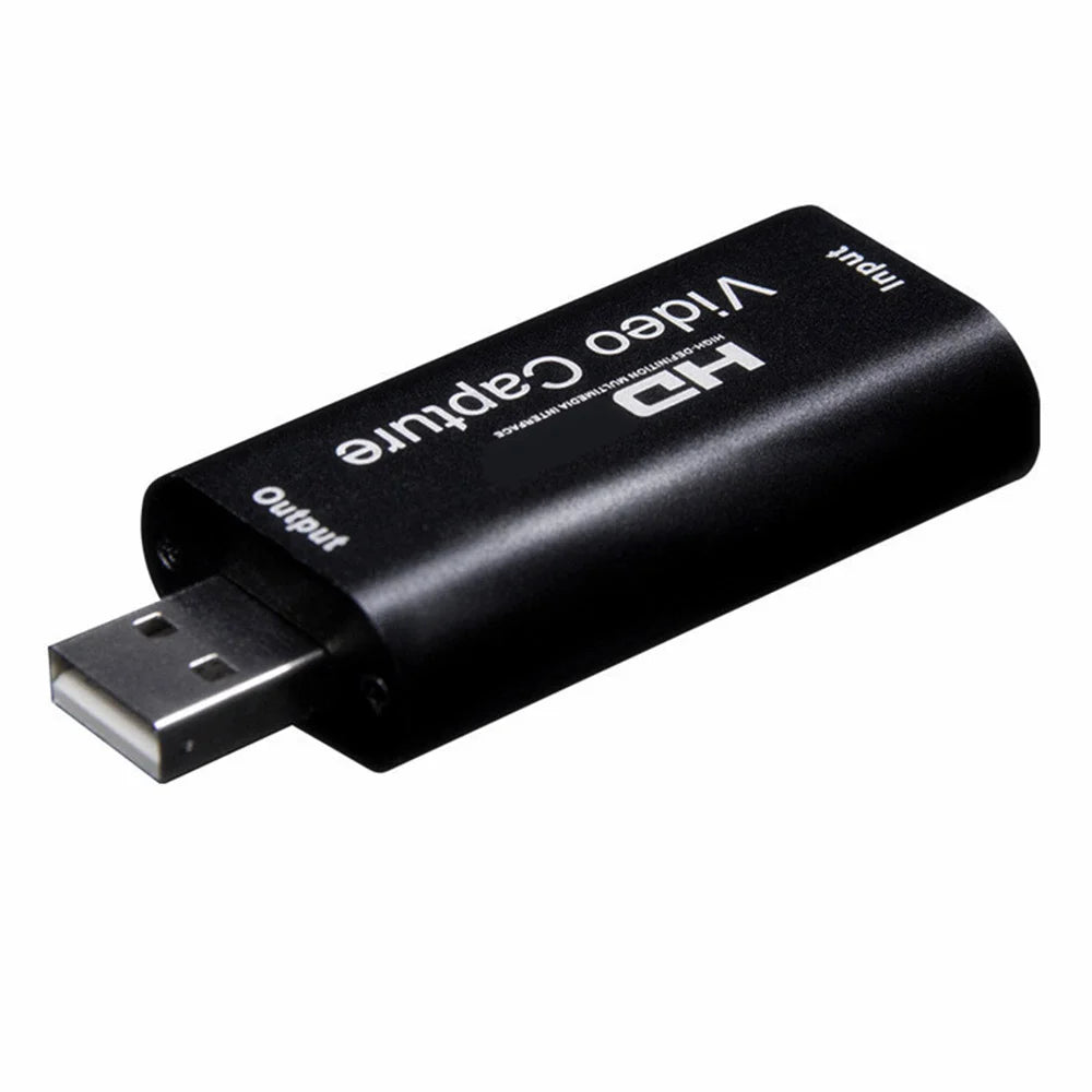 4K USB 2.0 Video Capture Card HD-compatible 1080P 30fps HD Video Recorder for Gaming Live Streaming Recording - Black - 1