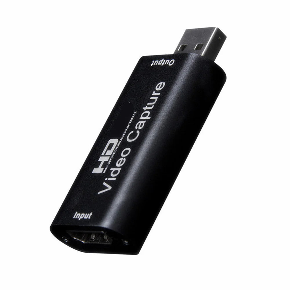 4K USB 2.0 Video Capture Card HD-compatible 1080P 30fps HD Video Recorder for Gaming Live Streaming Recording - Black - 4