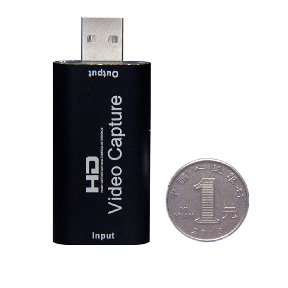 4K USB 2.0 Video Capture Card HD-compatible 1080P 30fps HD Video Recorder for Gaming Live Streaming Recording - Black - 5