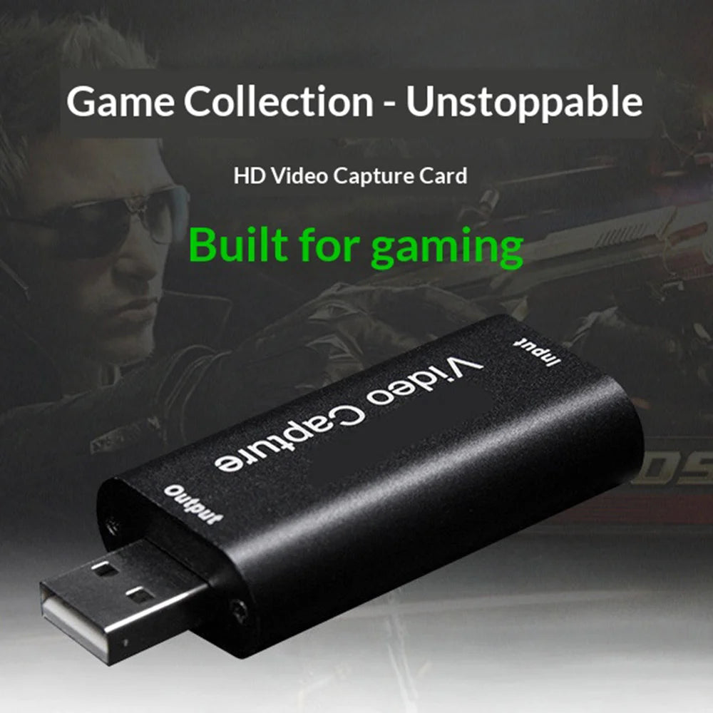 4K USB 2.0 Video Capture Card HD-compatible 1080P 30fps HD Video Recorder for Gaming Live Streaming Recording - Black - 6