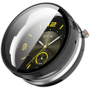 For Honor Watch GS 5 Case Hard PC Watch Protective Cover with Tempered Glass Film - Black - 1