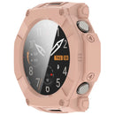 For Huami Amazfit T-Rex Ultra 2 Case Hard PC Watch Protective Cover with Tempered Glass Film - Glossy Pink - 2