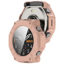 For Huami Amazfit T-Rex Ultra 2 Case Hard PC Watch Protective Cover with Tempered Glass Film - Glossy Pink - 3