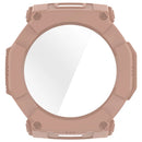 For Huami Amazfit T-Rex Ultra 2 Case Hard PC Watch Protective Cover with Tempered Glass Film - Glossy Pink - 6