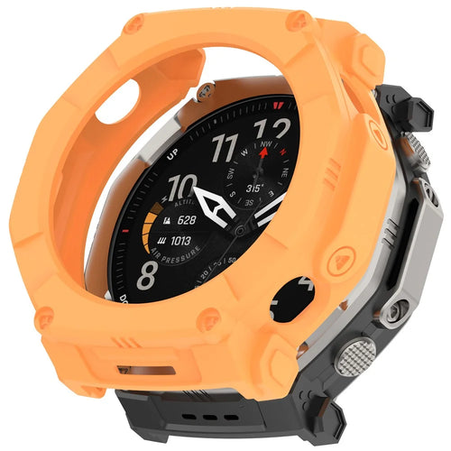 For Huami Amazfit T-Rex Ultra 2 Armor Watch Cover Hollow TPU Watch Frame Case - Orange - 1