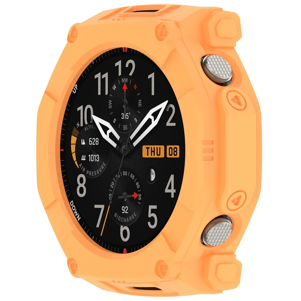 For Huami Amazfit T-Rex Ultra 2 Armor Watch Cover Hollow TPU Watch Frame Case - Orange - 2