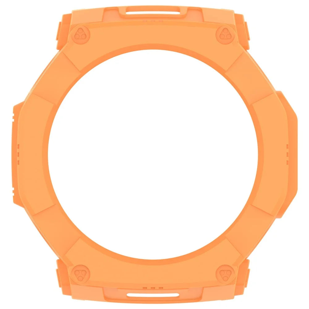 For Huami Amazfit T-Rex Ultra 2 Armor Watch Cover Hollow TPU Watch Frame Case - Orange - 6