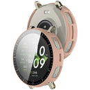 For Huami Amazfit Active 3 Premium Watch Case PC Frame Cover with Tempered Glass Screen Film - Pink - 2