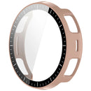 For Huami Amazfit Active 3 Premium Watch Case PC Frame Cover with Tempered Glass Screen Film - Pink - 4