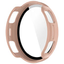 For Huami Amazfit Active 3 Premium Watch Case PC Frame Cover with Tempered Glass Screen Film - Pink - 5