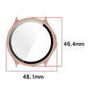 For Oppo Watch S  /  OnePlus Watch Lite Watch Case PC Frame Cover with Tempered Glass Screen Film - Pink - 7
