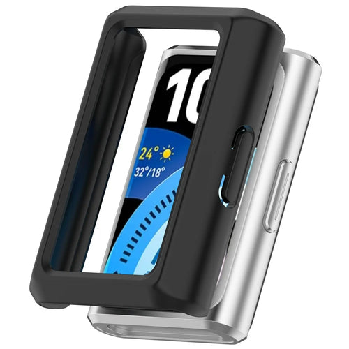 For Huawei Band 11 Pro Case Half-Wrapped Hollow Hard PC Watch Cover - Black - 1