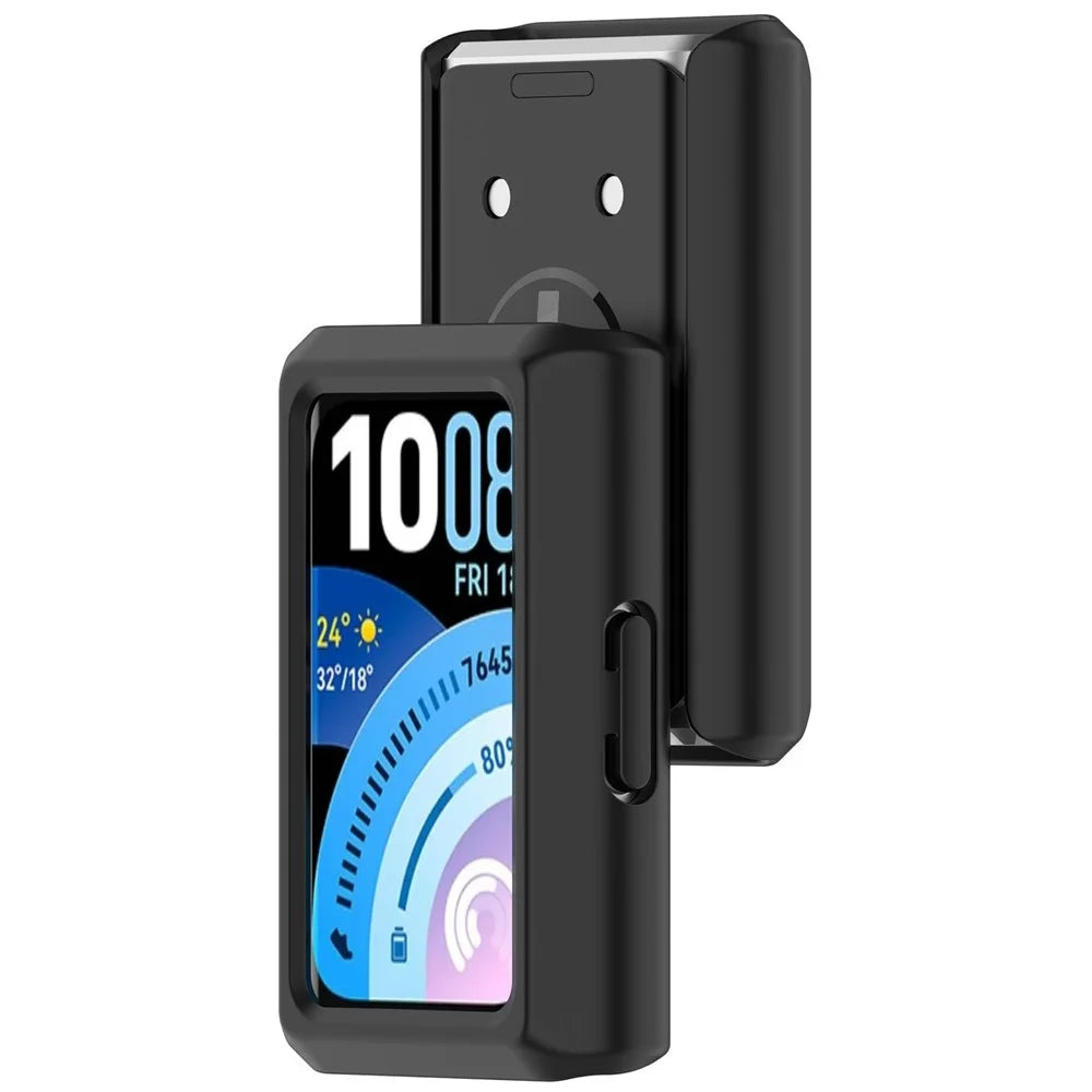 For Huawei Band 11 Pro Case Half-Wrapped Hollow Hard PC Watch Cover - Black - 2
