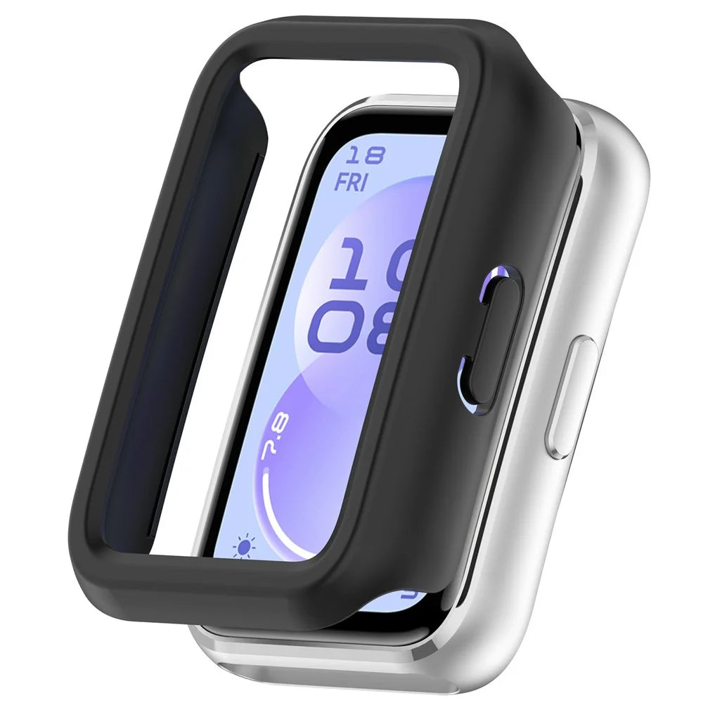 For Huawei Band 11 Case Half-Wrapped Hollow Hard PC Watch Cover - Black - 1