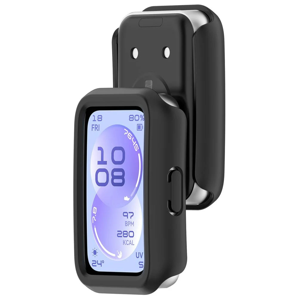 For Huawei Band 11 Case Half-Wrapped Hollow Hard PC Watch Cover - Black - 2