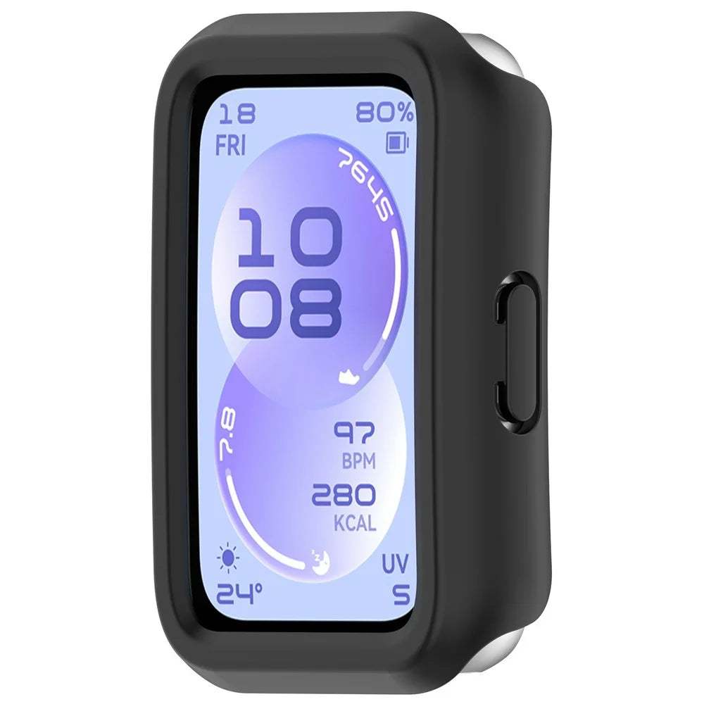 For Huawei Band 11 Case Half-Wrapped Hollow Hard PC Watch Cover - Black - 3