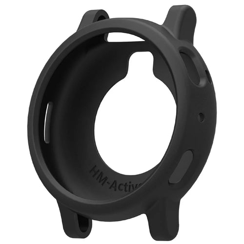 For Huami Amazfit Active 3 Max Watch Case Soft Silicone Hollow Watch Frame Cover - Black - 1