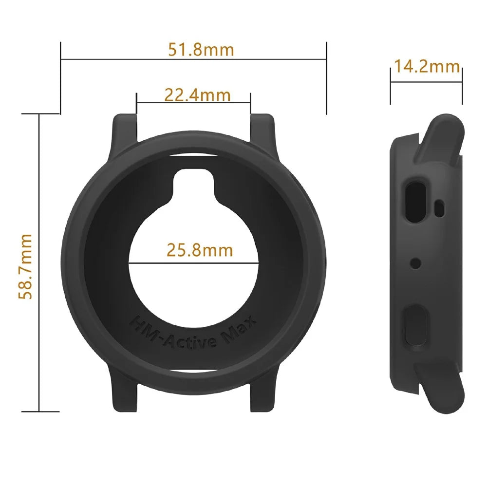 For Huami Amazfit Active 3 Max Watch Case Soft Silicone Hollow Watch Frame Cover - Black - 4