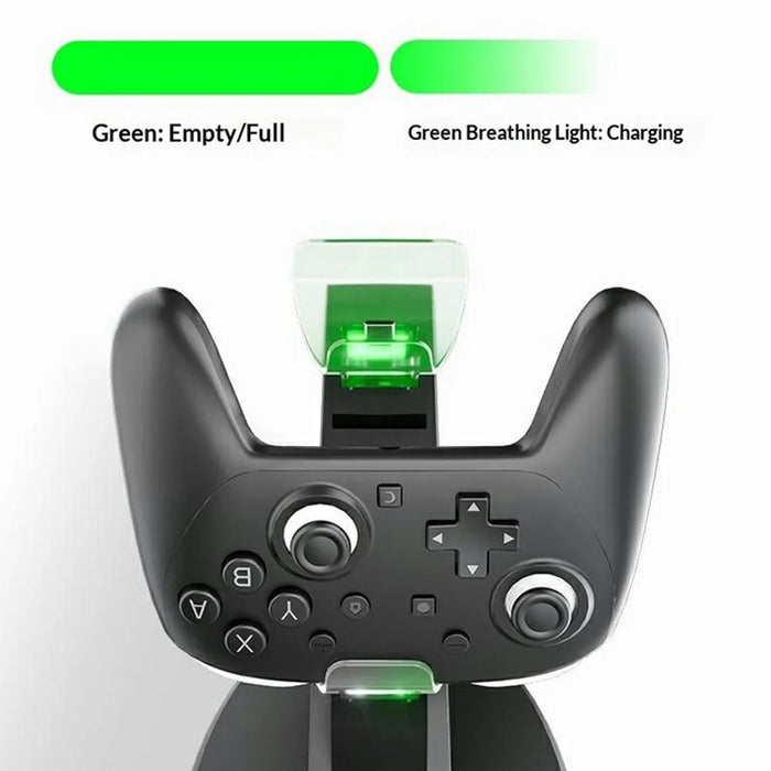 IPLAY HBS-2908 For Nintendo Switch 2 Pro Dual Controller Charging Dock with LED Indicator - Black - 3