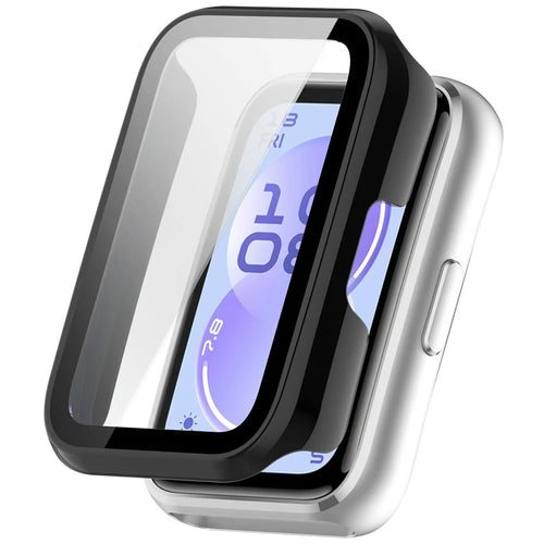 For Huawei Band 11 / 11 NFC Watch Case Hard PC Shell with Tempered Glass Screen Protector - Black - 1