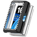 For Huawei Band 11 Pro Watch Case Rhinestone Decor Hard PC Hollow Watch Cover - Electroplating Black - 1