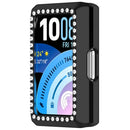 For Huawei Band 11 Pro Watch Case Rhinestone Decor Hard PC Hollow Watch Cover - Electroplating Black - 2
