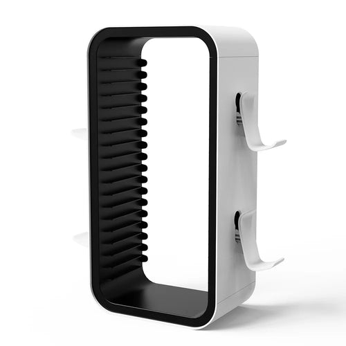 KP06 Gaming Disc Storage Rack for Sony PlayStation 5/Nintendo Switch/Xbox One/Series X Game Controller Hanger Bracket - White Black - 1