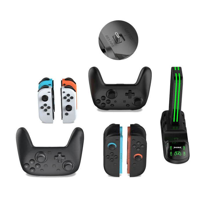 DOBE FOMIS ELECTRONICS TNS-51105 Charging Dock for Nintendo Switch/Switch 2/Switch Pro/Switch 2 Pro/OLED - Black - 5