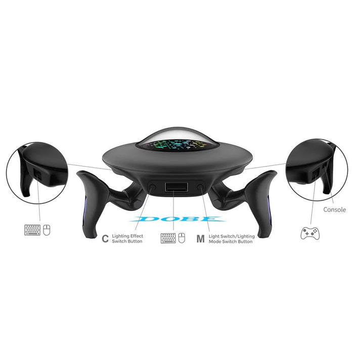 DOBE FOMIS ELECTRONICS TY-3879 Keyboard Mouse Converter for Nintendo Switch 2 / Sony PlayStation 4 / 3 Gaming Accessory - Black - 6