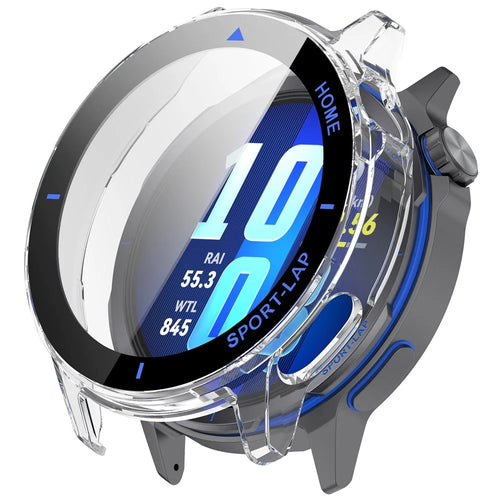 For Huawei Watch GT Runner 2 Watch Case PC Protective Cover with Tempered Glass Screen Protector - Transparent / Blue - 1