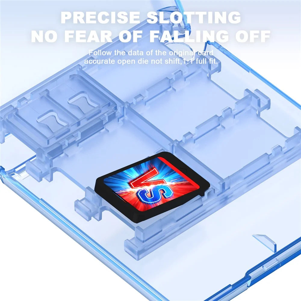 12-in-1 Game Card Storage Case for Nintendo Switch Transparent PP Plastic Protective Box with TF Card Slots - Black - 6