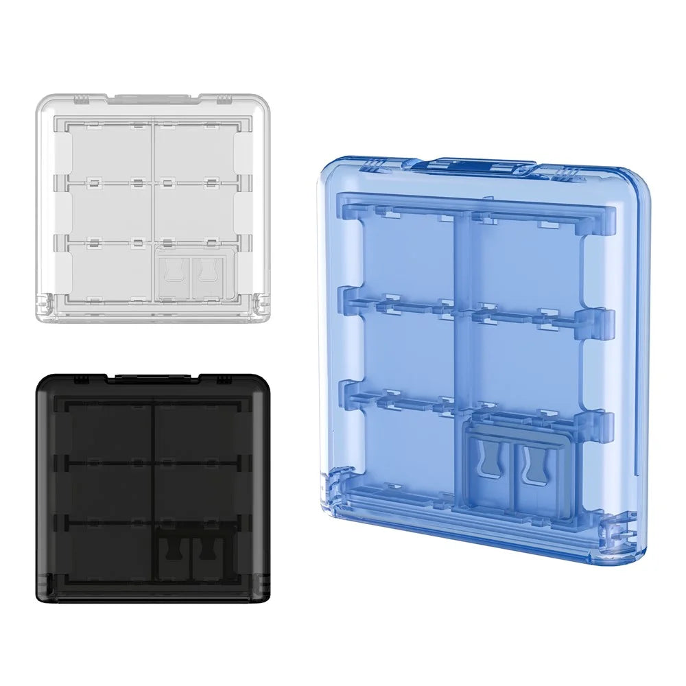 12-in-1 Game Card Storage Case for Nintendo Switch Transparent PP Plastic Protective Box with TF Card Slots - Black - 7