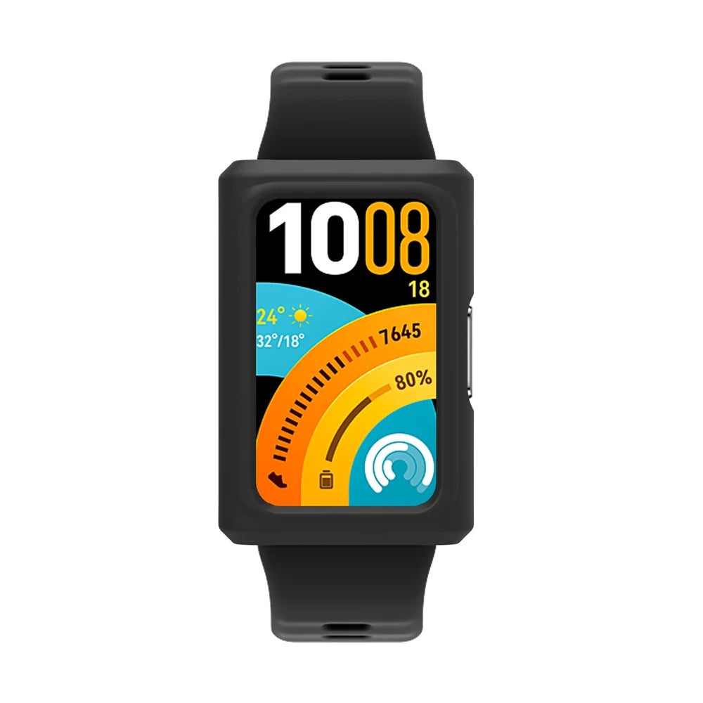 For Huawei Band 11 Pro NFC / 11 Pro Silicone Case Solid Color Shockproof Watch Protective Cover - Black - 2