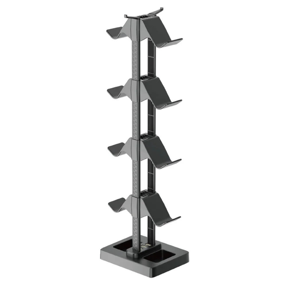 IPLAY HBS-2846 Gamepad Storage Stand 8 Controllers Charging Station for PS5 PS4 Xbox Switch Pro Desktop Organizer with Cable Management - 1