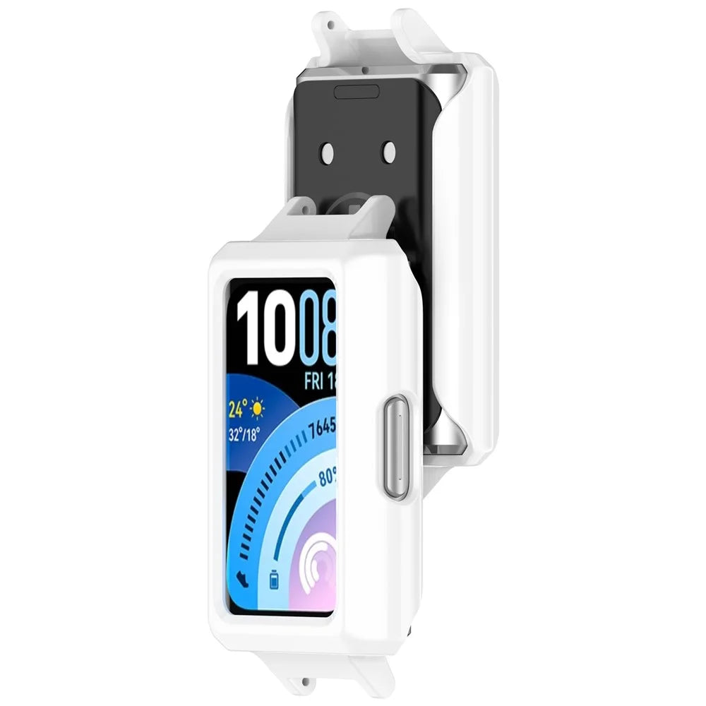 For Huawei Band 11 Pro  /  11 Pro NFC Watch Case Hard PC Protective Cover with 12mm Button Cutouts - White - 3