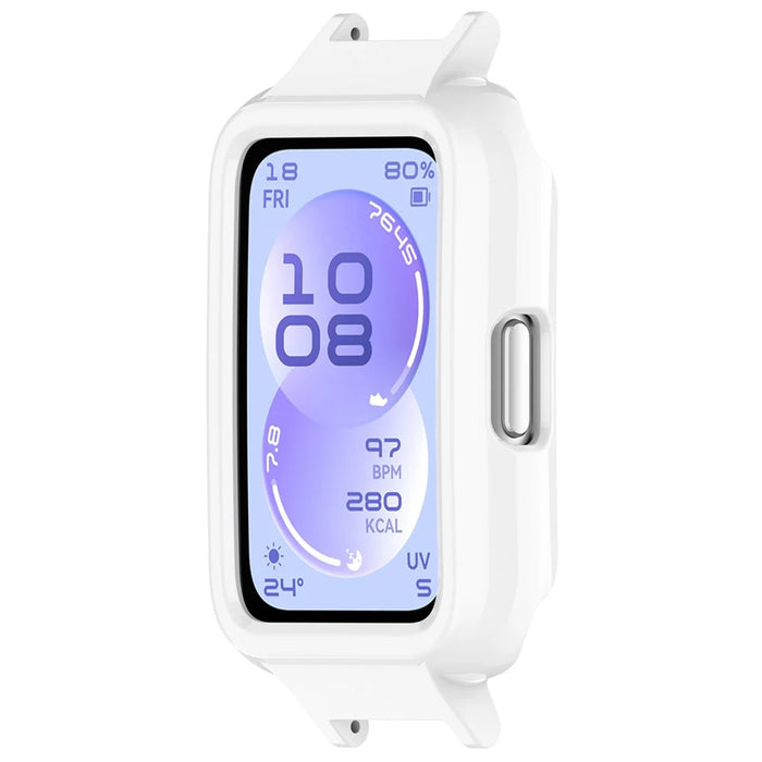 For Huawei Band 11  /  11 NFC Watch Case Hard PC Protective Cover with 12mm Button Cutouts - White - 2