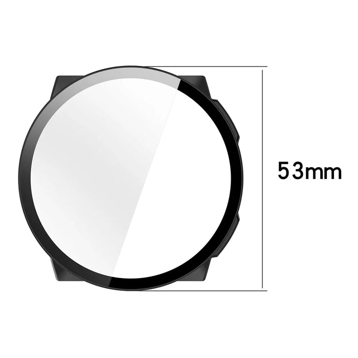 For Suunto Nautic S Hard PC Watch Case with Tempered Glass Screen Film - Black - 7