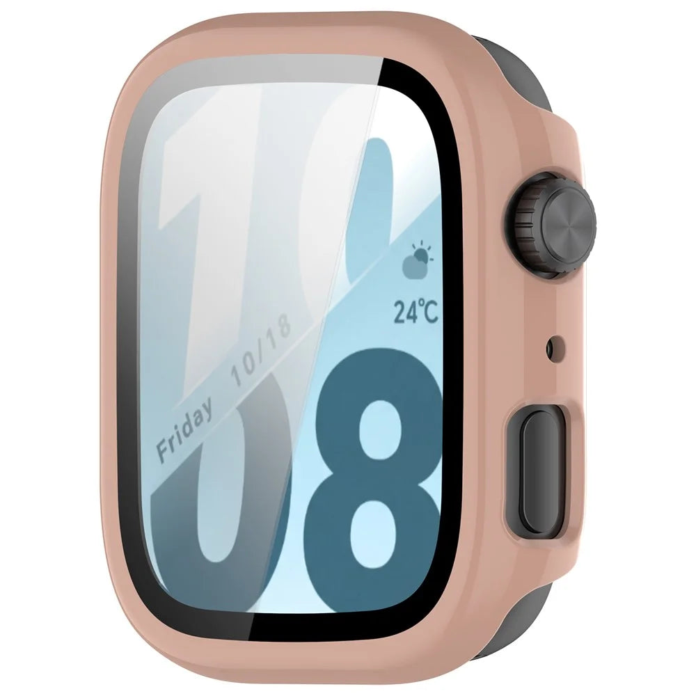 For Honor Watch X5i Hard PC Watch Case with Tempered Glass Screen Film - Cherry - 2